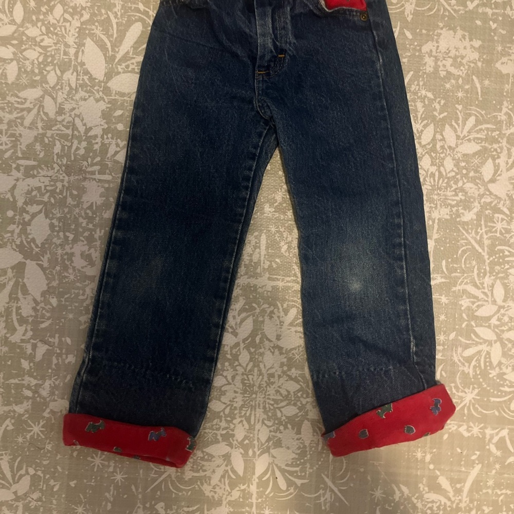 Vintage Billy The Kid Denim Jeans with Red Cuffs